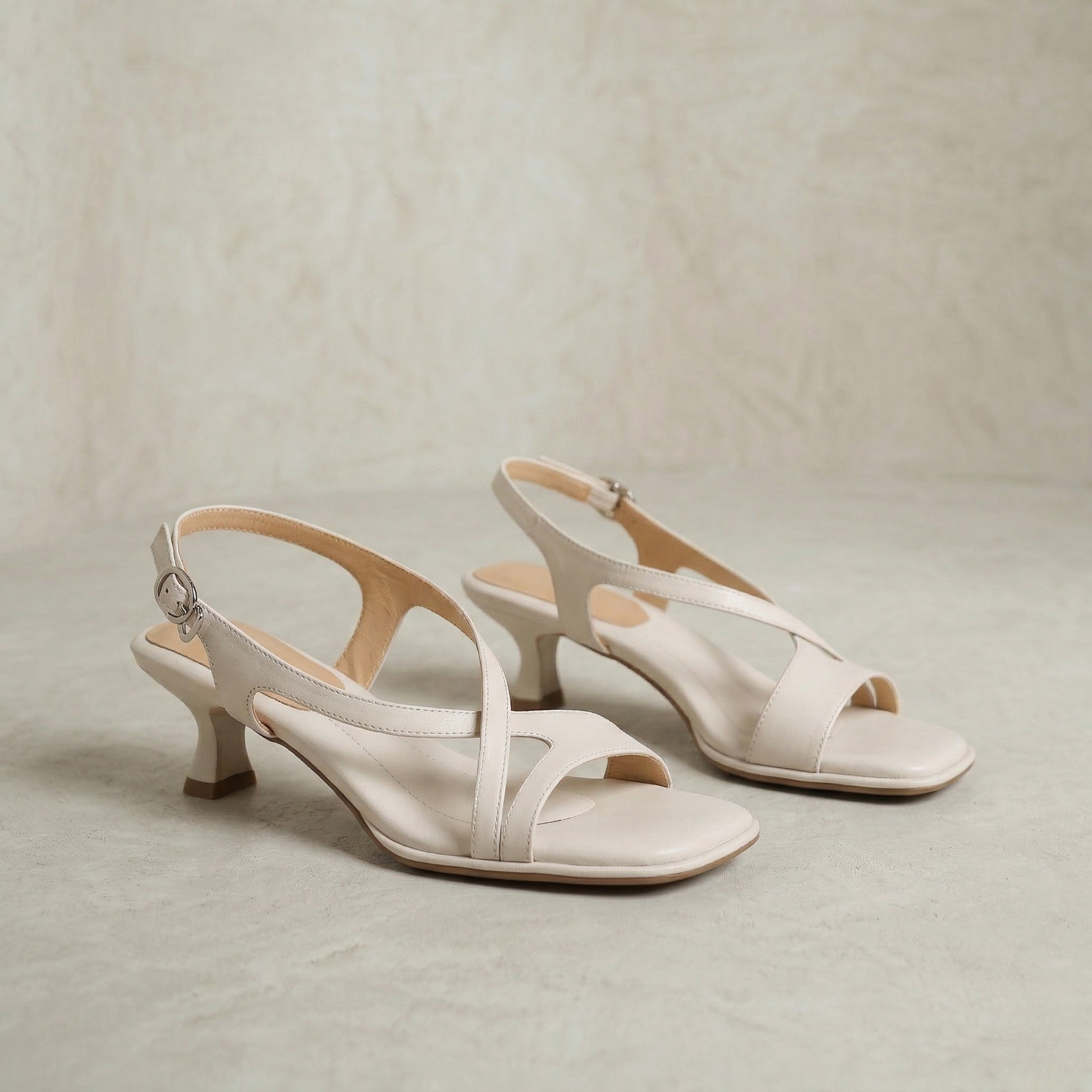Frances | Square Toe Kitten Heels