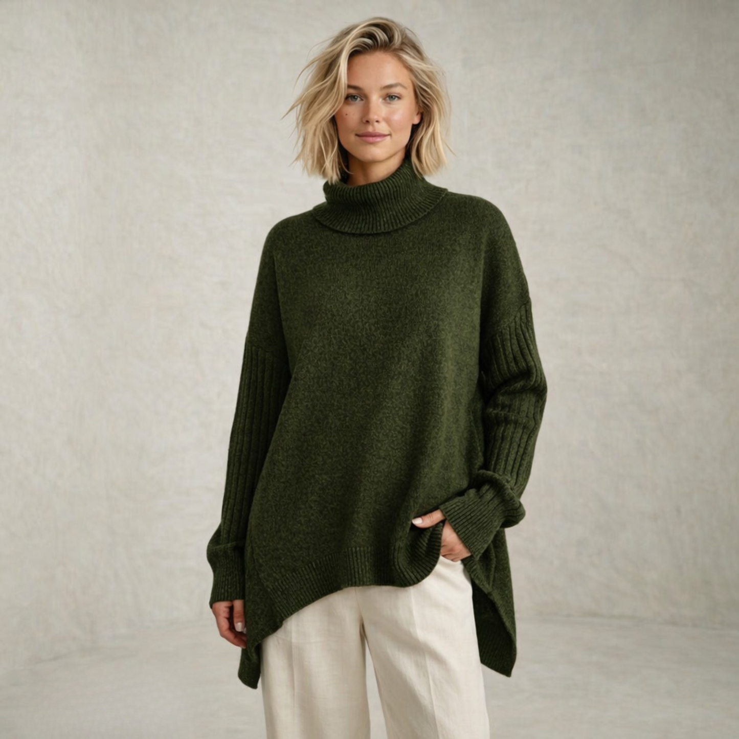 Gianna | Longline Turtleneck Knitted Sweater