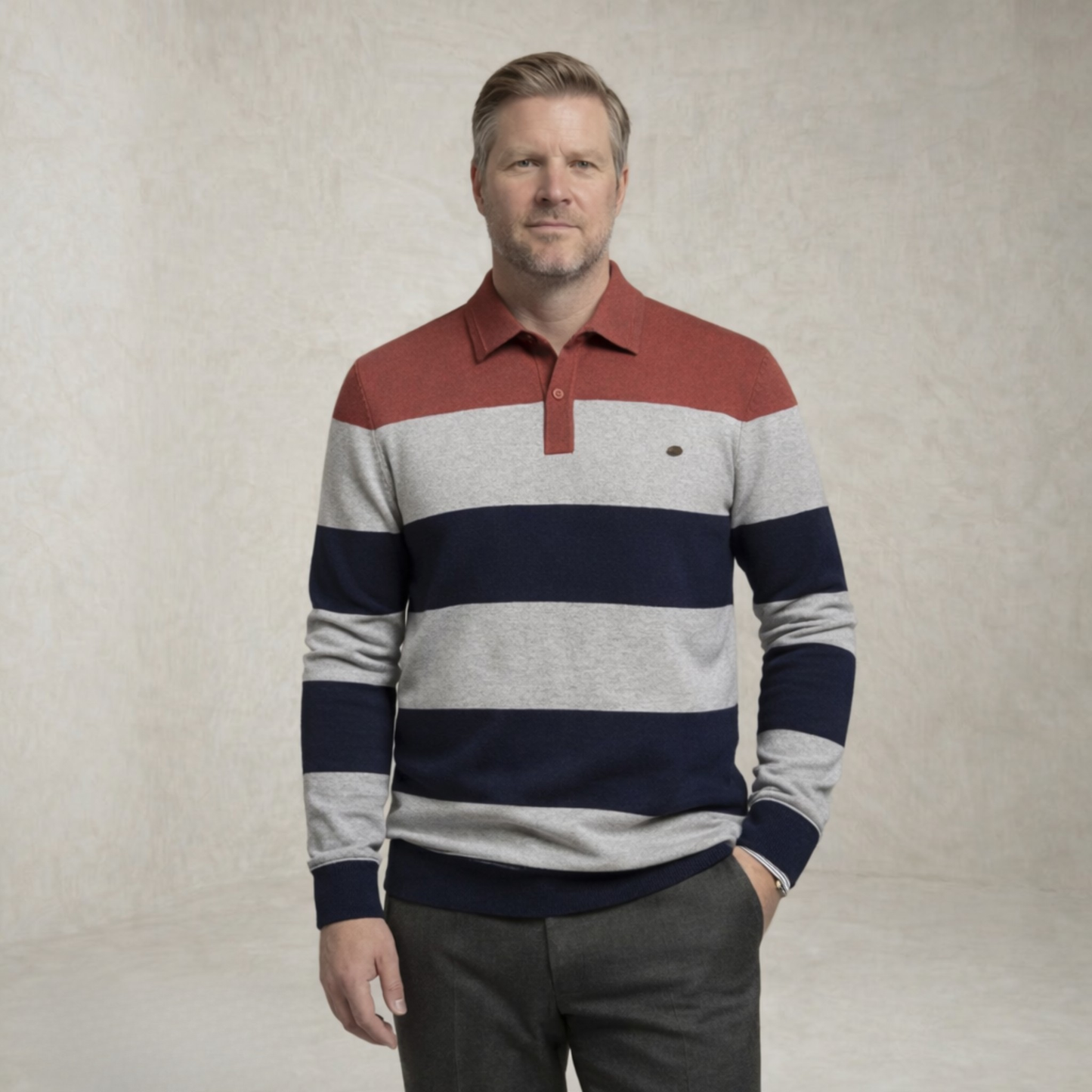Henry | Striped Polo Collar Sweater