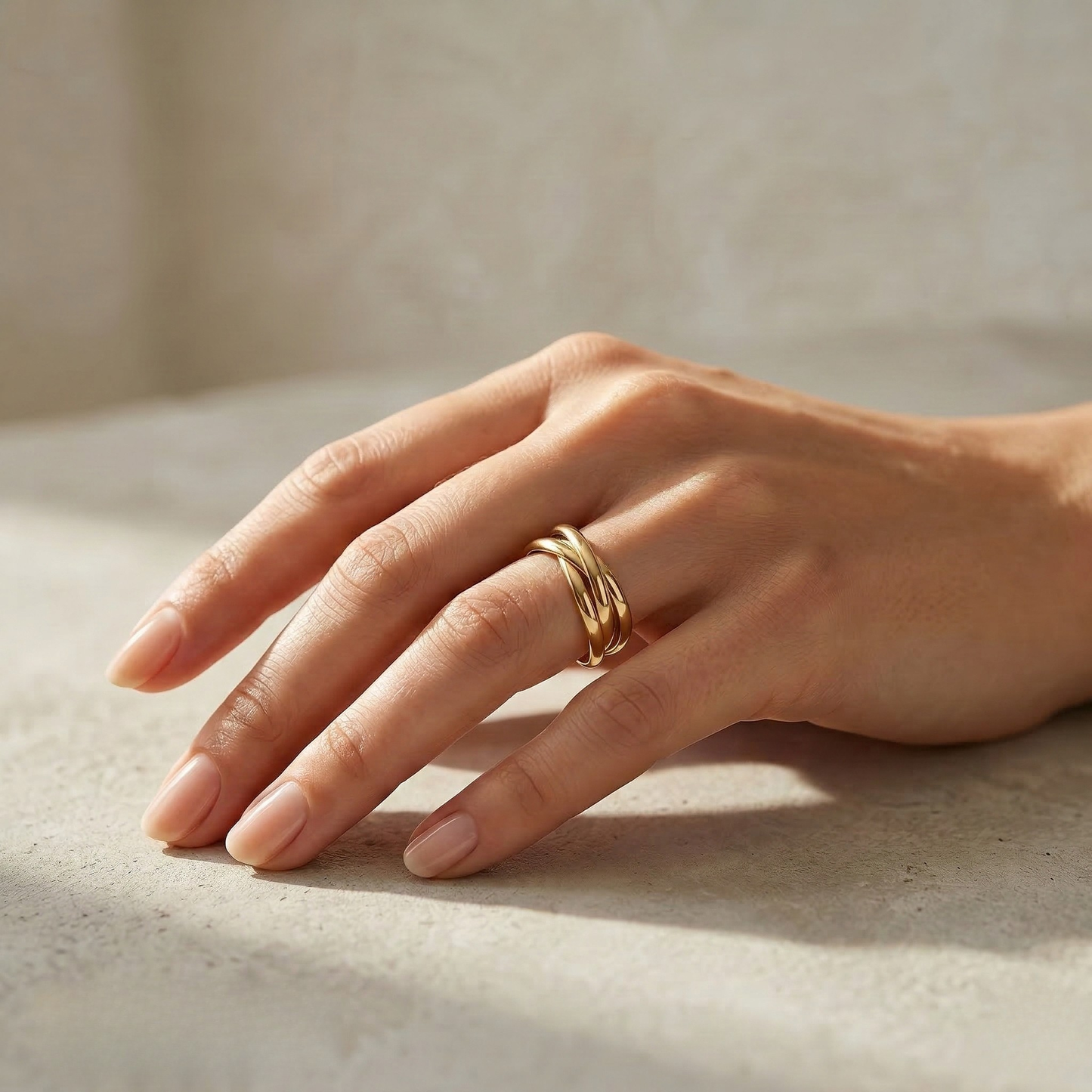 Isabelle | Triple-Band Gold Statement Ring