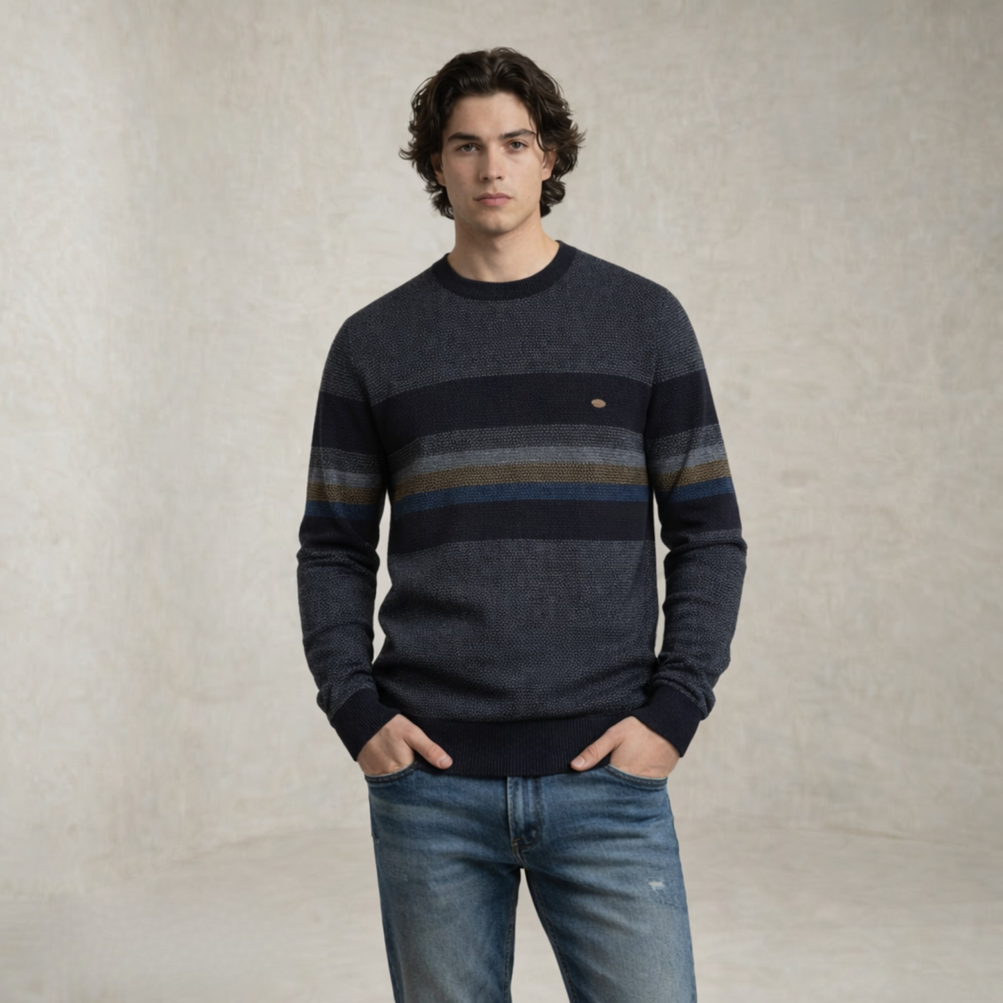 Jackson | Multi-Stripe Crewneck Sweater