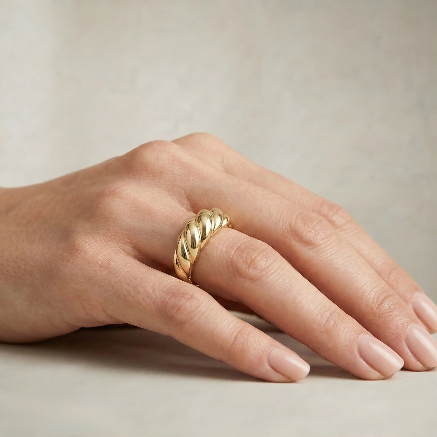 Louise | Textured Gold Dome Ring