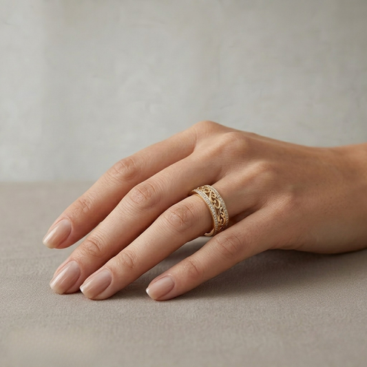 Amelie | Bold Gold-Plated Hollow Band