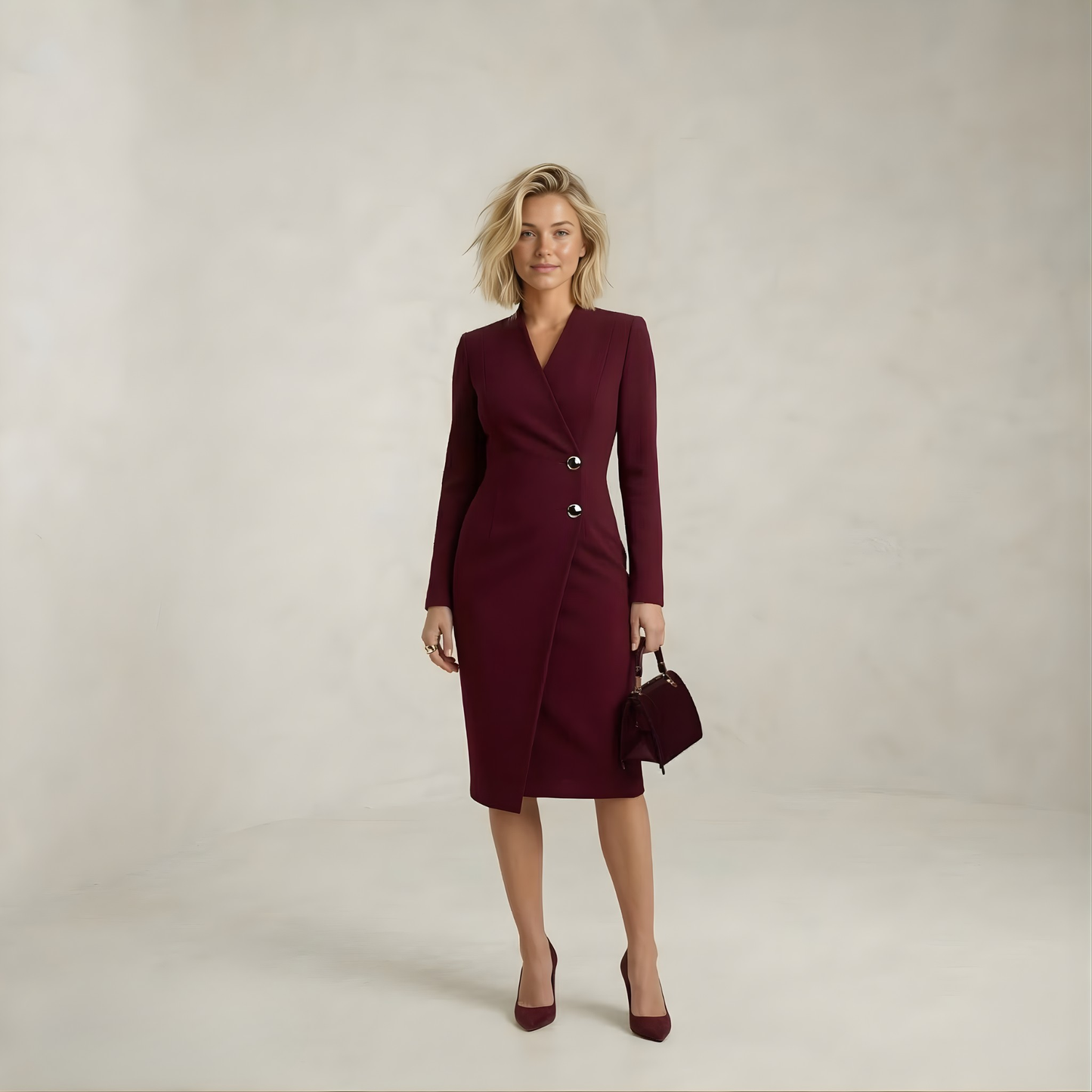 Aurora | Tailored Button-Detail Dress