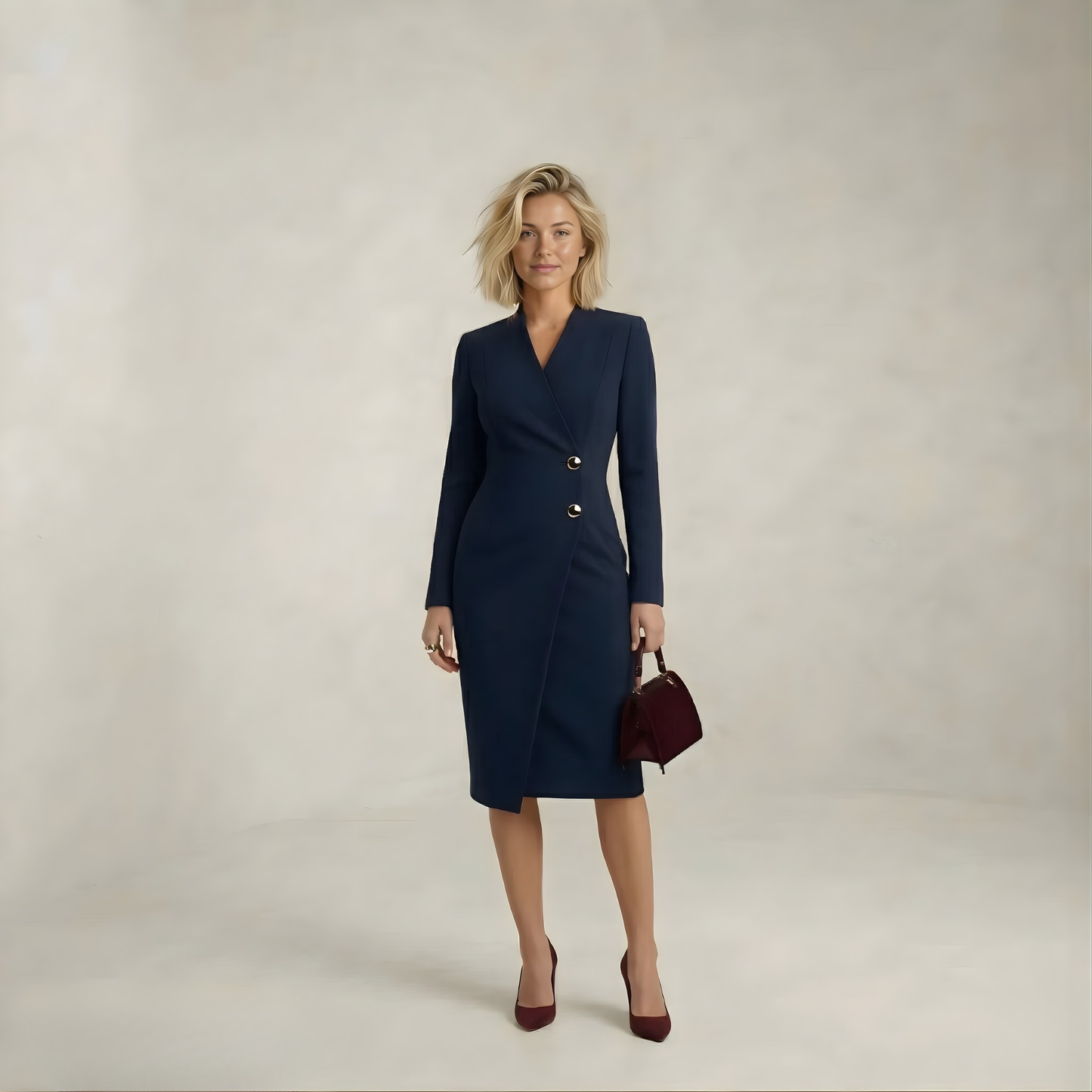 Aurora | Tailored Button-Detail Dress