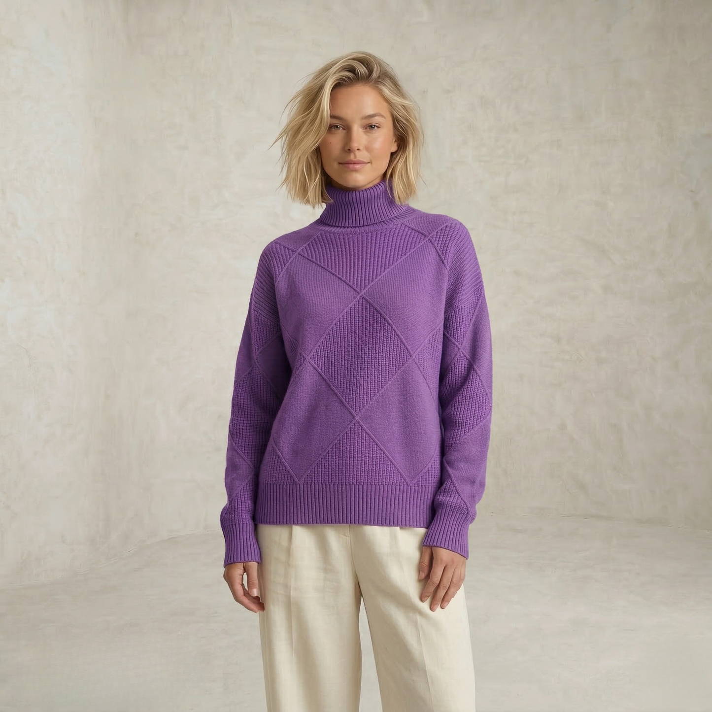 Ava | Bold Turtleneck Knitted Sweater