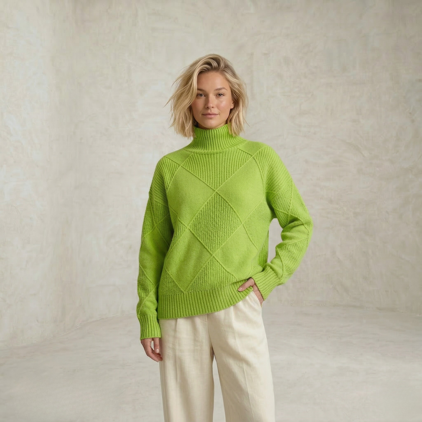 Ava | Bold Turtleneck Knitted Sweater
