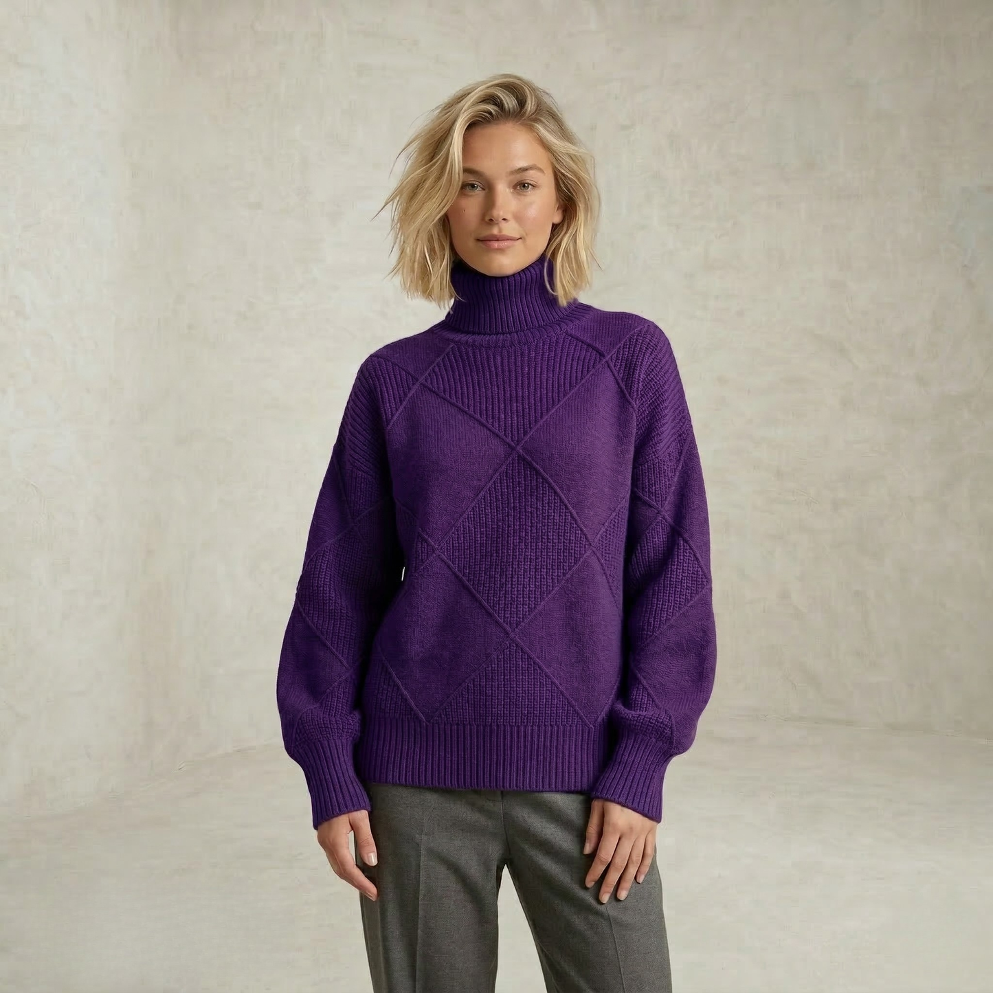 Ava | Bold Turtleneck Knitted Sweater