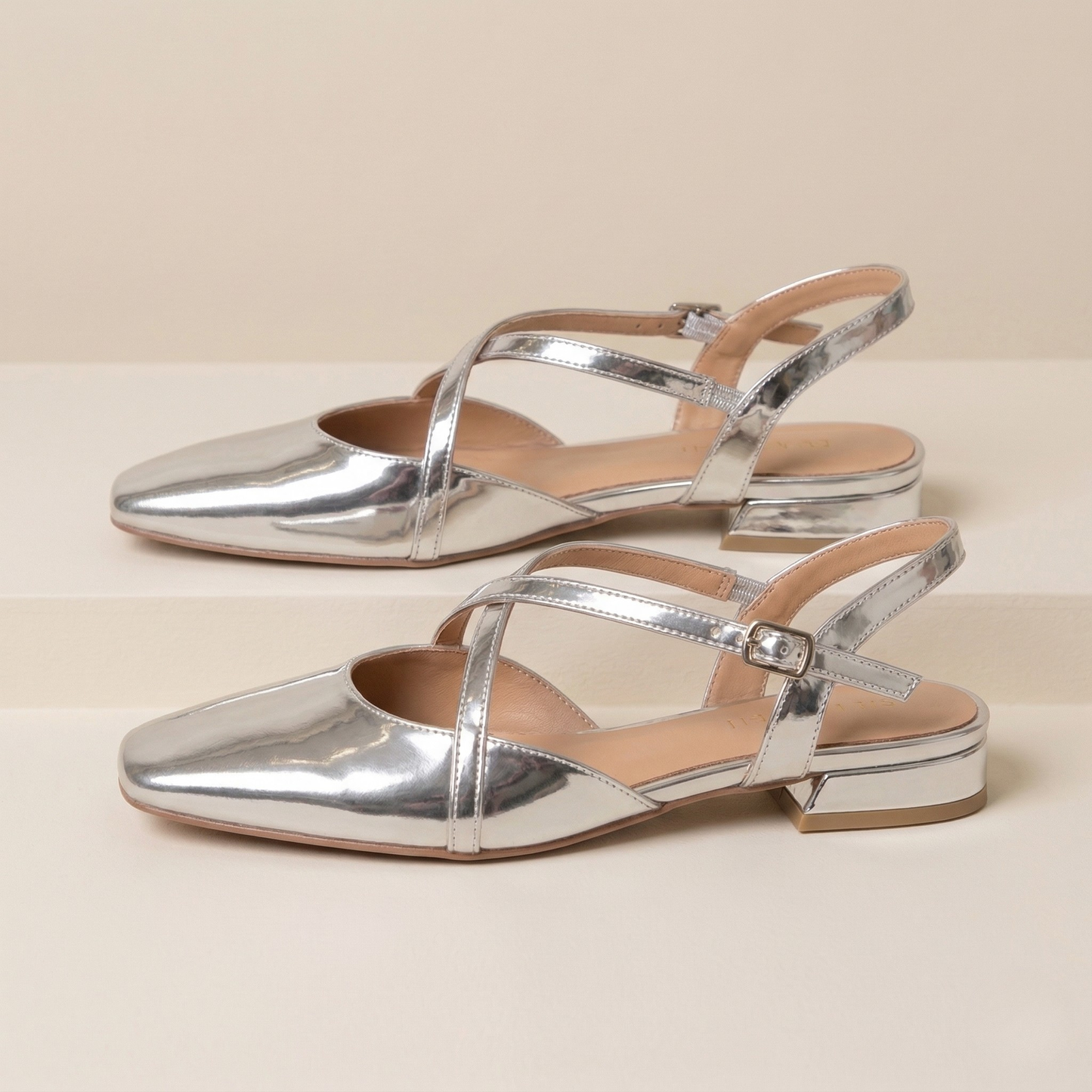 Bria | Refined Cross-Strap Leather Ballet Flats