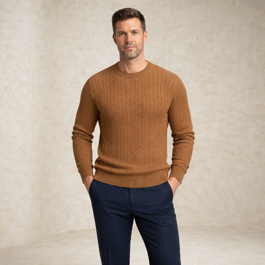 Daniel | Cable Knit Crewneck Knitted Sweater