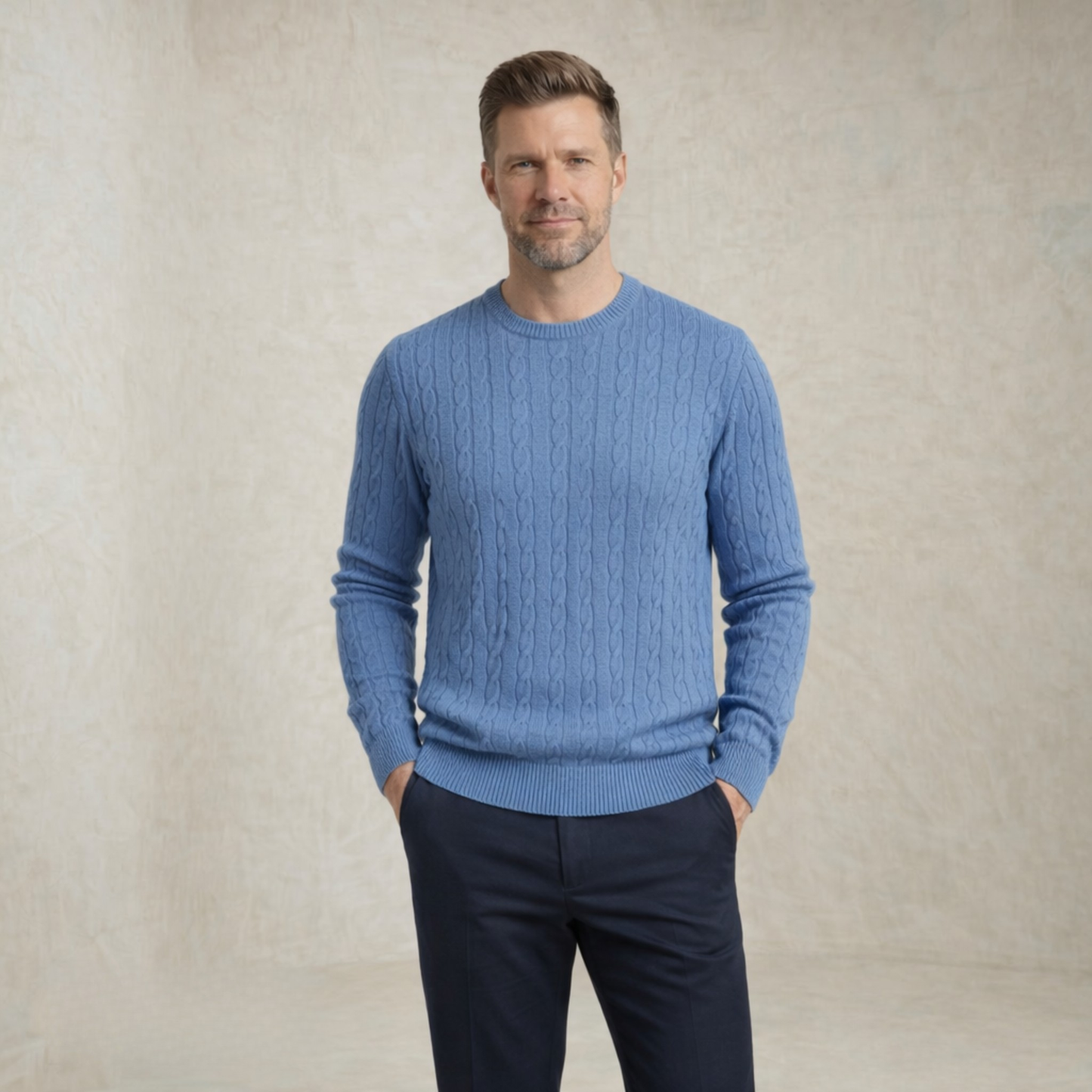 Daniel | Cable Knit Crewneck Knitted Sweater