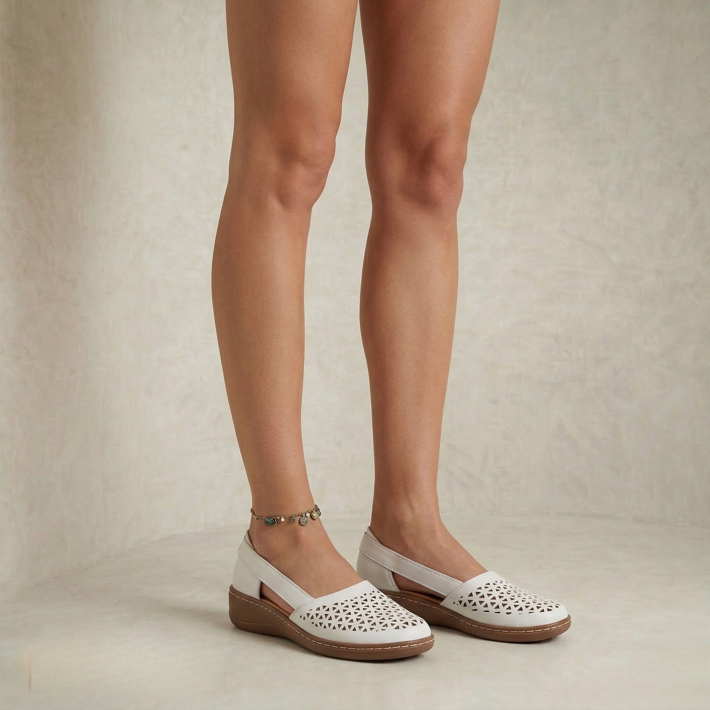 Elisa | Perforated Leather Flats
