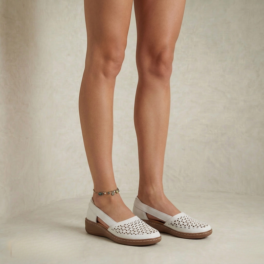 Elisa | Perforated Leather Flats