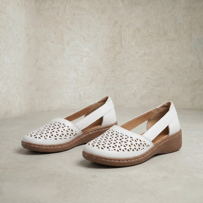 Elisa | Perforated Leather Flats