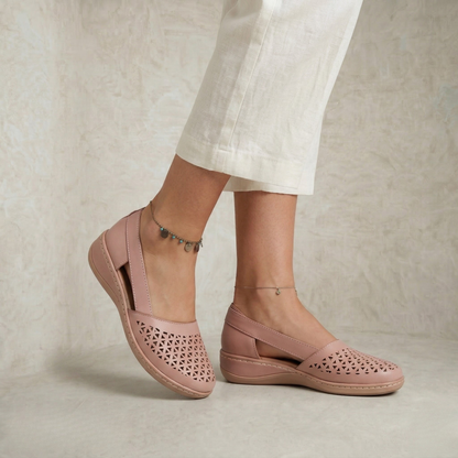 Elisa | Perforated Leather Flats