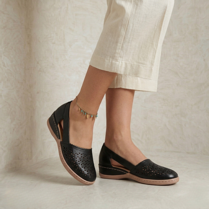 Elisa | Perforated Leather Flats