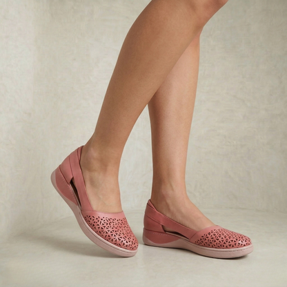Elisa | Perforated Leather Flats