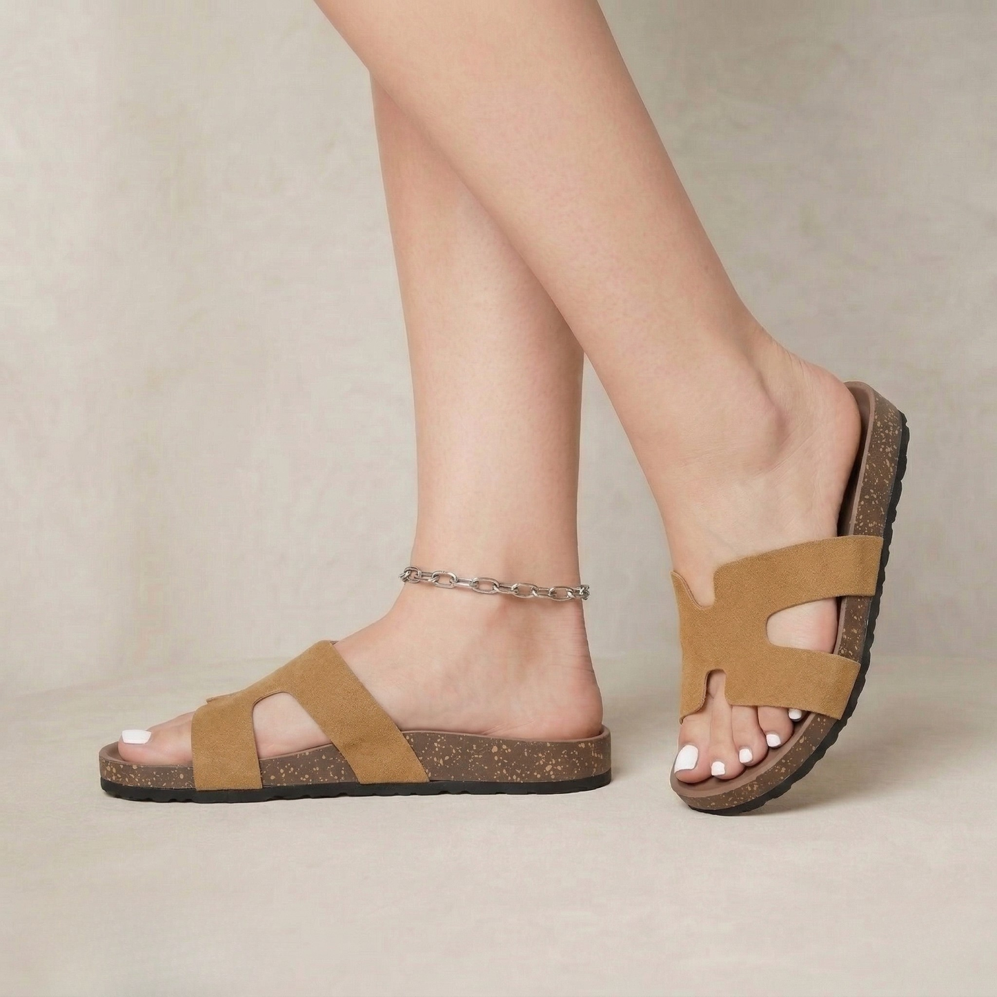 Elora | Lightweight Leather Slip-On Sandals