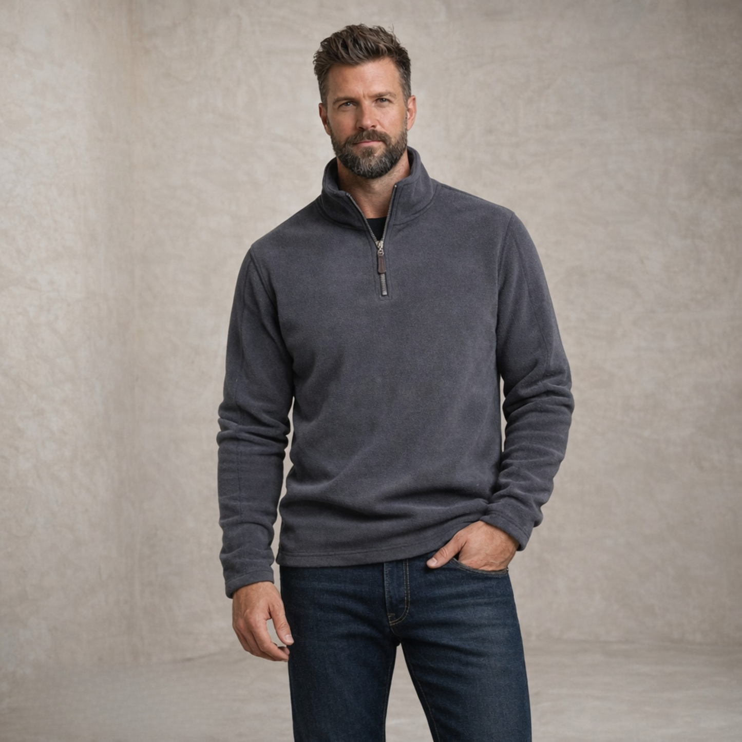 Ethan | Soft-Touch Sweater with Zipper