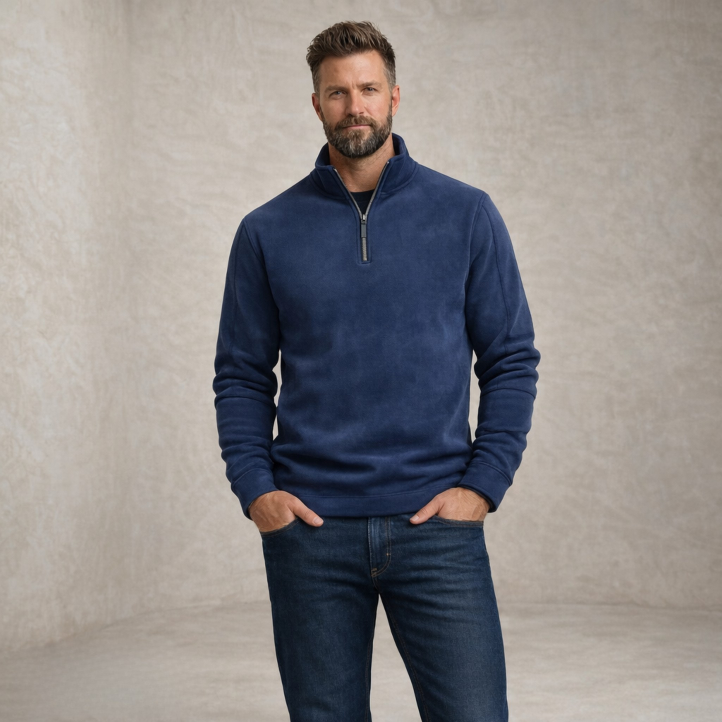 Ethan | Soft-Touch Sweater with Zipper