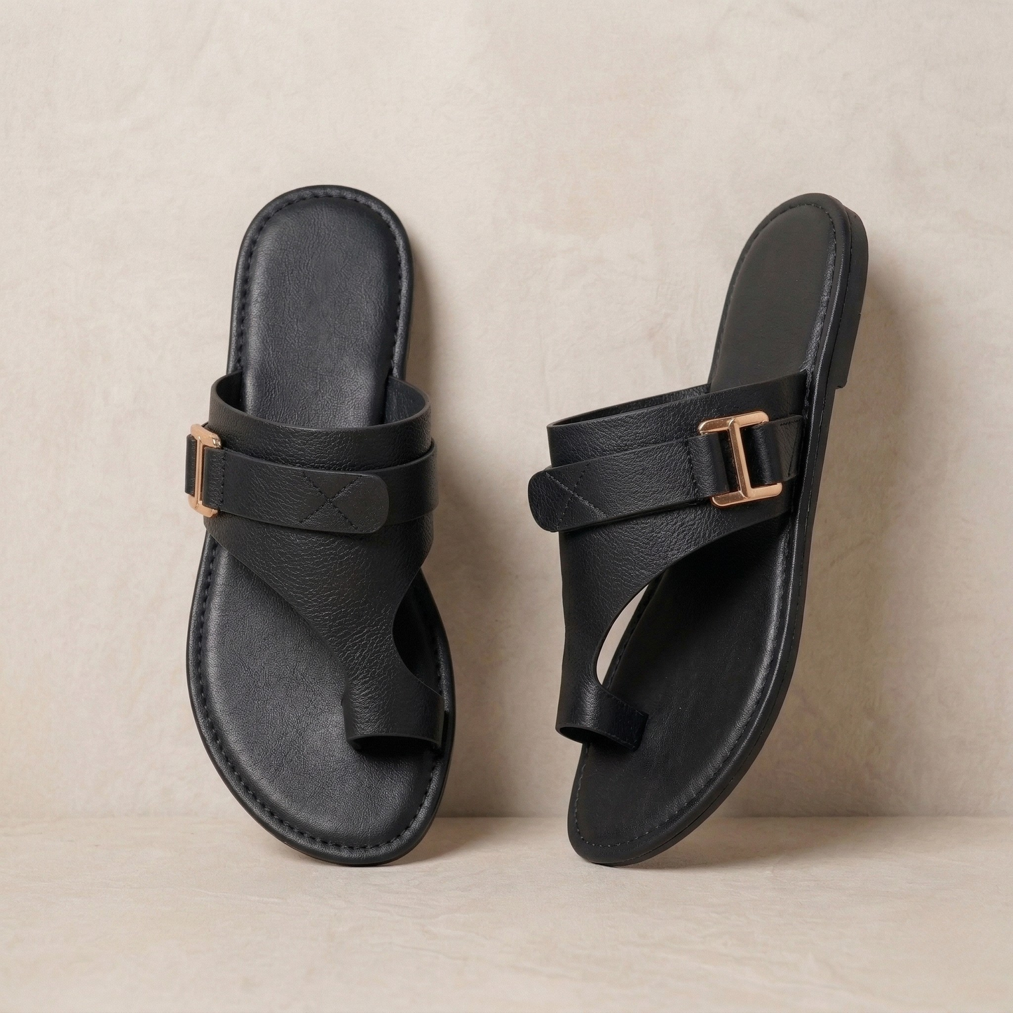 Freya | Polished Genuine Leather Warm-Weather Sandals