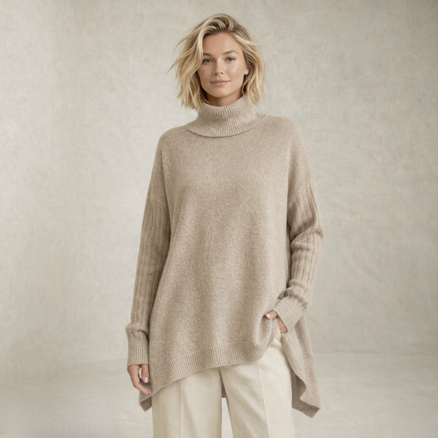 Gianna | Longline Turtleneck Knitted Sweater