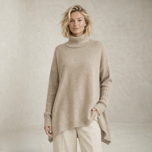 Gianna | Longline Turtleneck Knitted Sweater