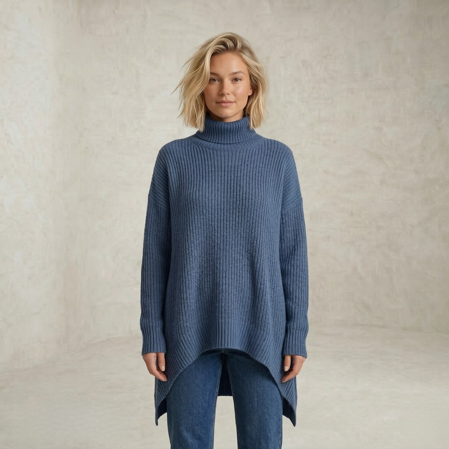 Gianna | Longline Turtleneck Knitted Sweater