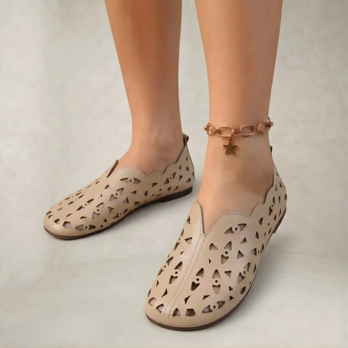 Giselle | Lightweight Flexible Cutout Leather Flats
