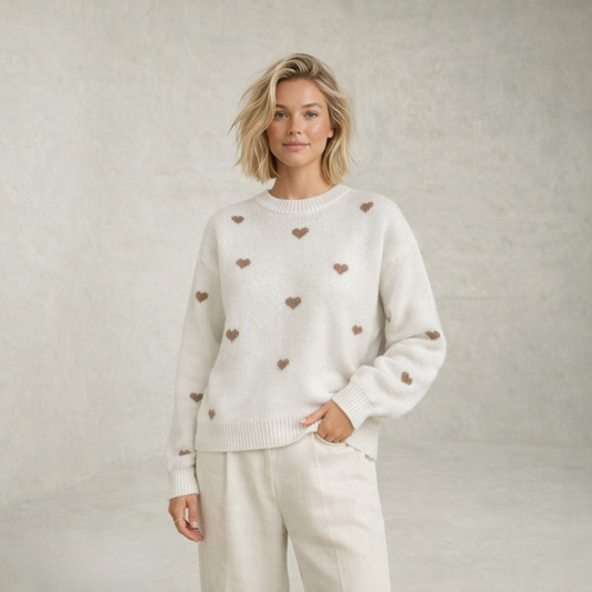 Hazel | Heart Motif Knitted Sweater