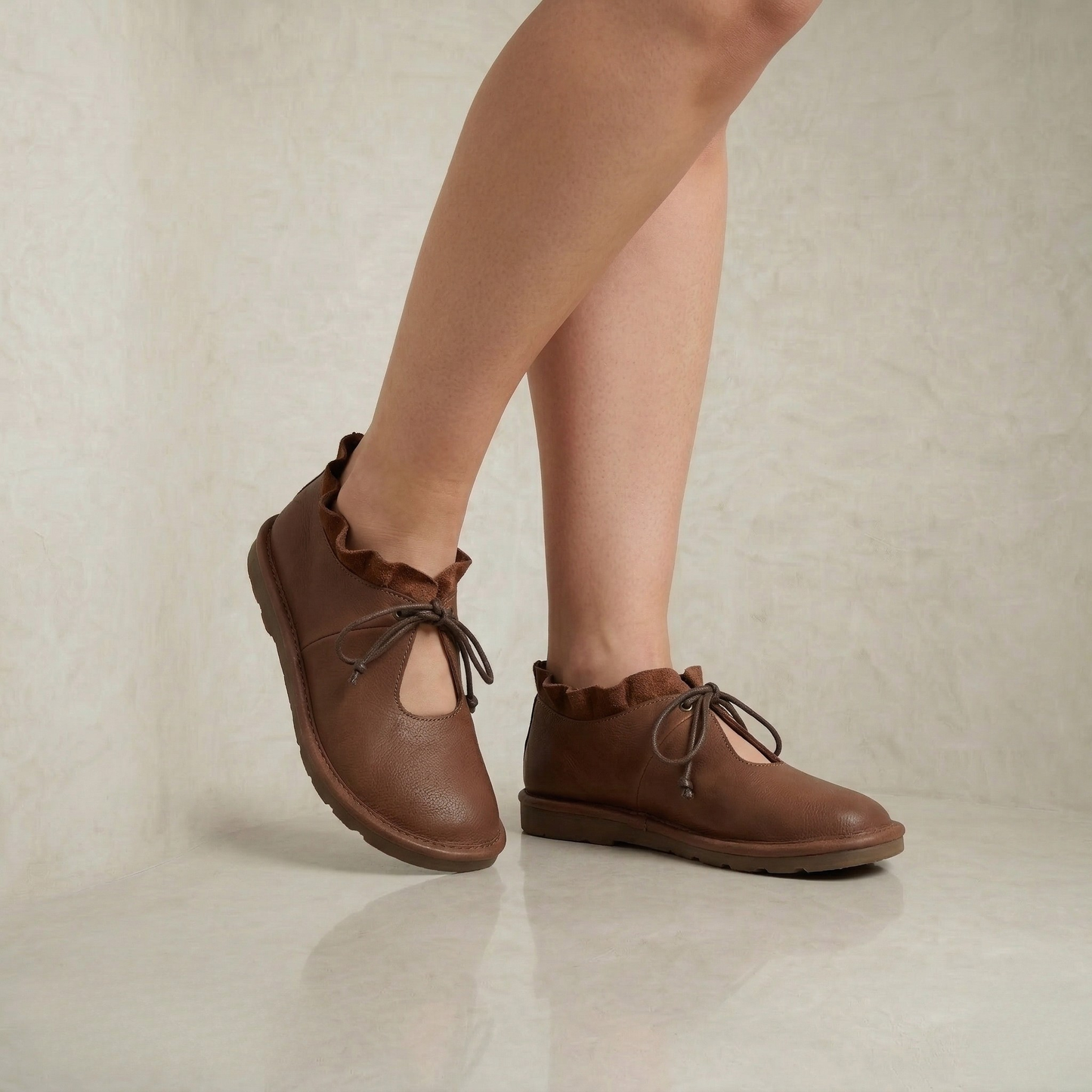 Heidi | Lace Up Ballerina Flats