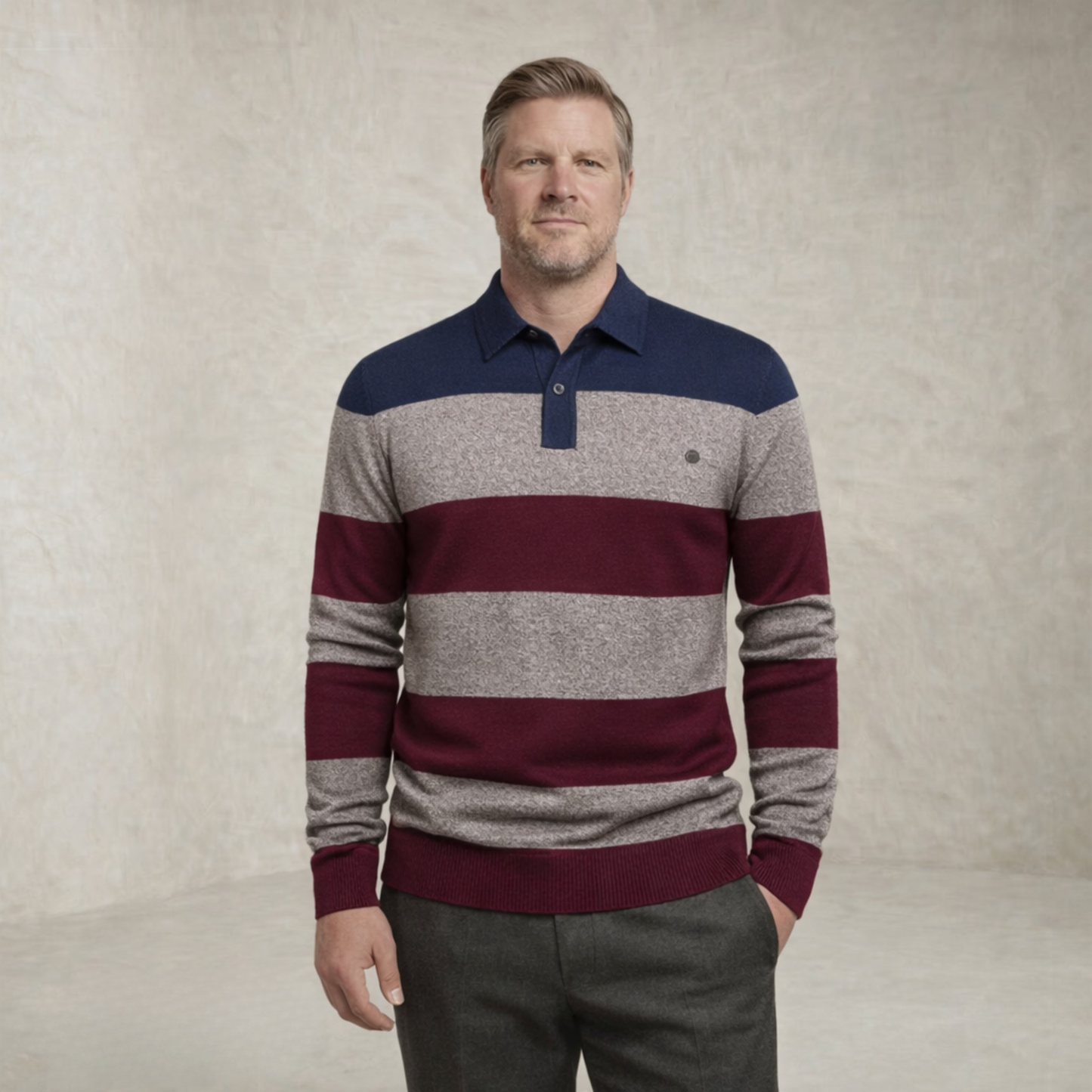 Henry | Striped Polo Collar Sweater