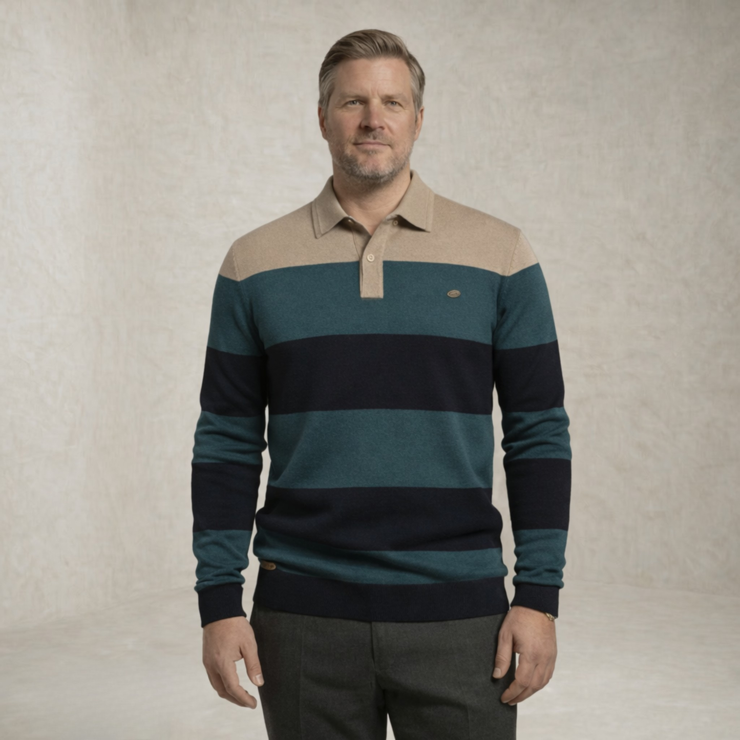 Henry | Striped Polo Collar Sweater
