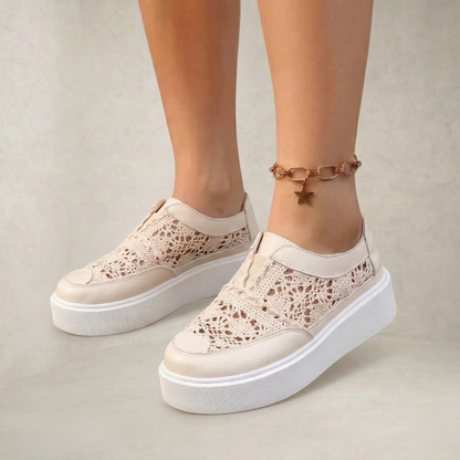Iliana | Breathable Crochet Lace Platform Sneakers