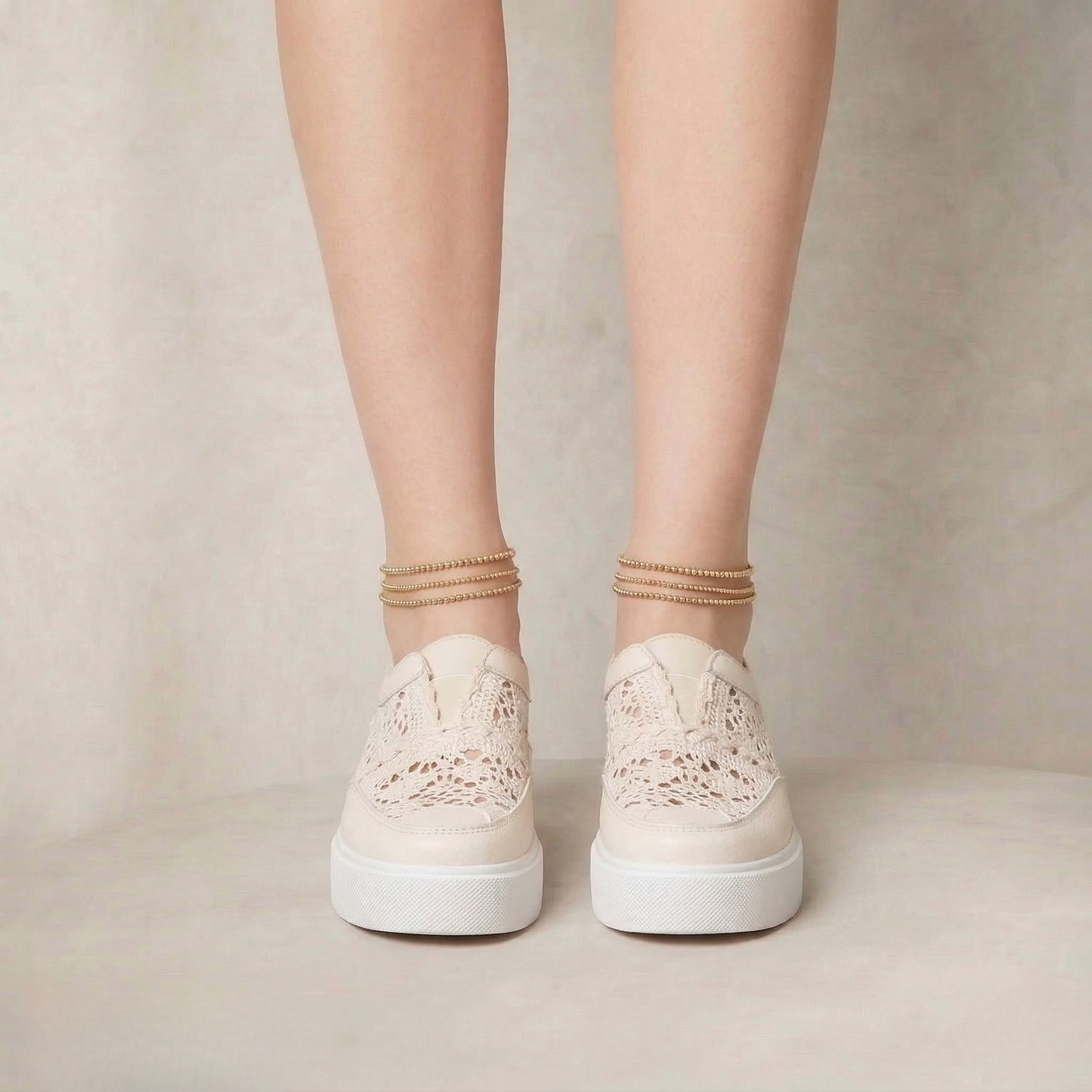 Iliana | Breathable Crochet Lace Platform Sneakers