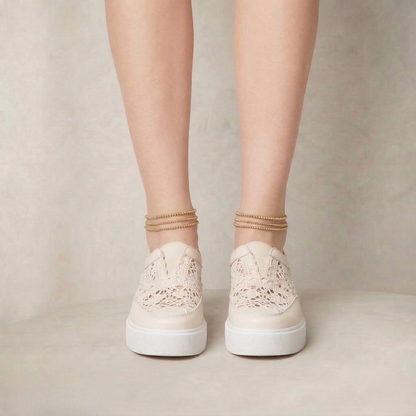 Iliana | Breathable Crochet Lace Platform Sneakers