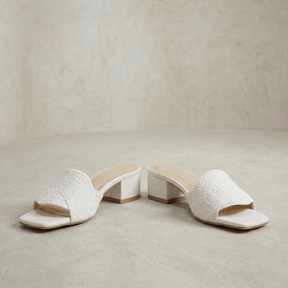 Irene | Textured Woven Mules