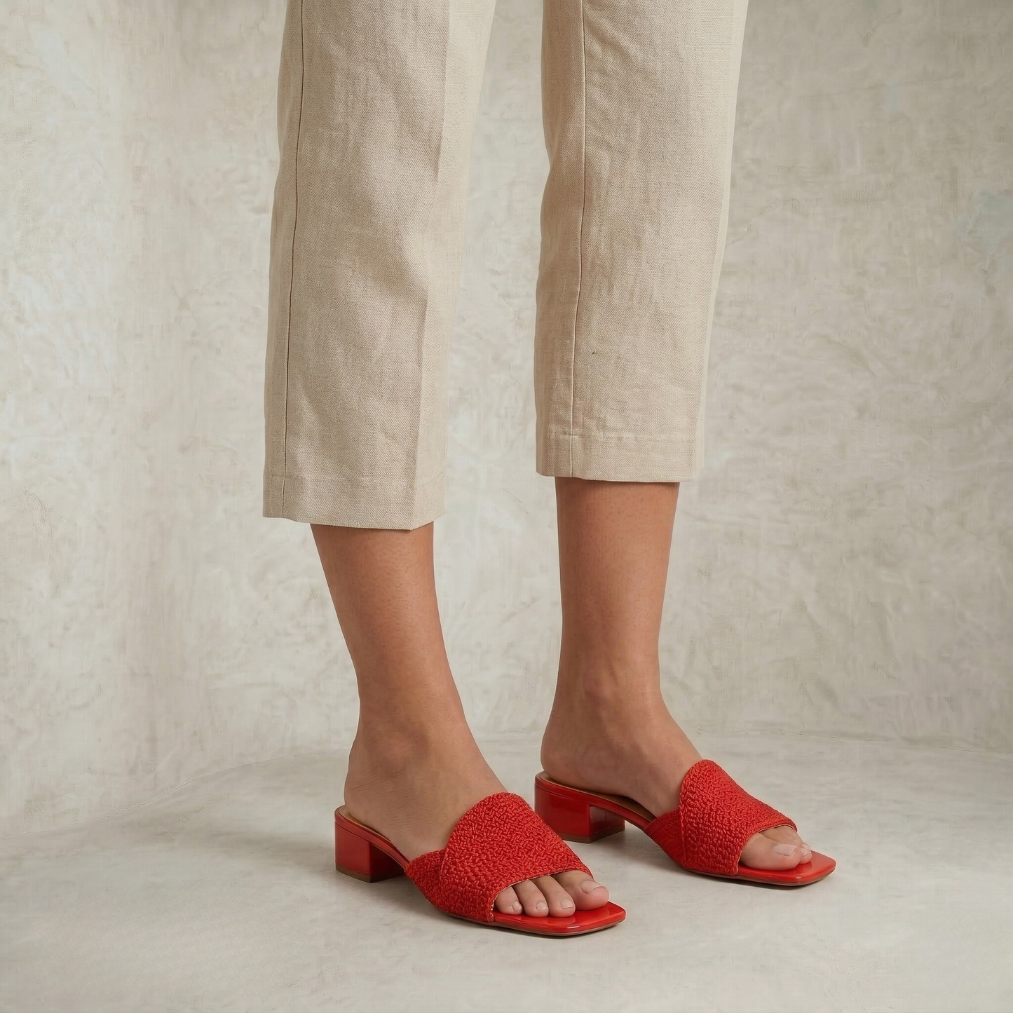 Irene | Textured Woven Mules