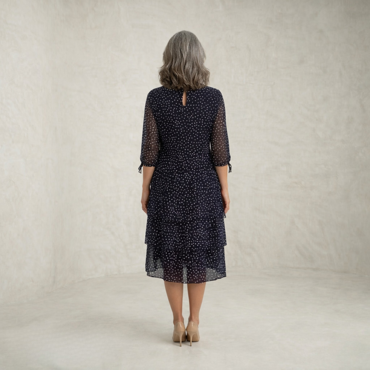 Isla | Tiered Polka Dot Midi Dress