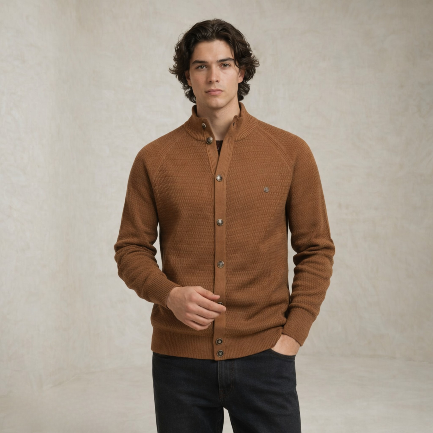 Jack | Mock Neck Buttoned Sweater