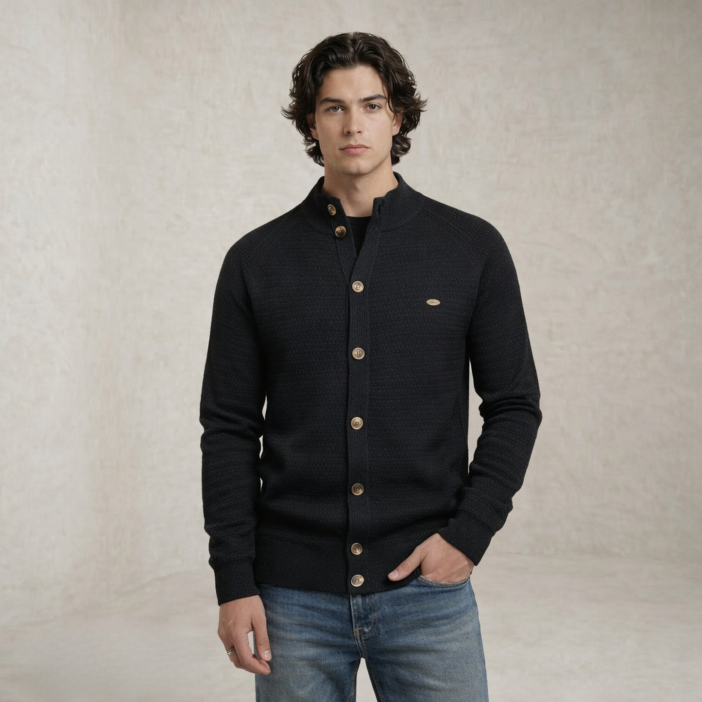Jack | Mock Neck Buttoned Sweater