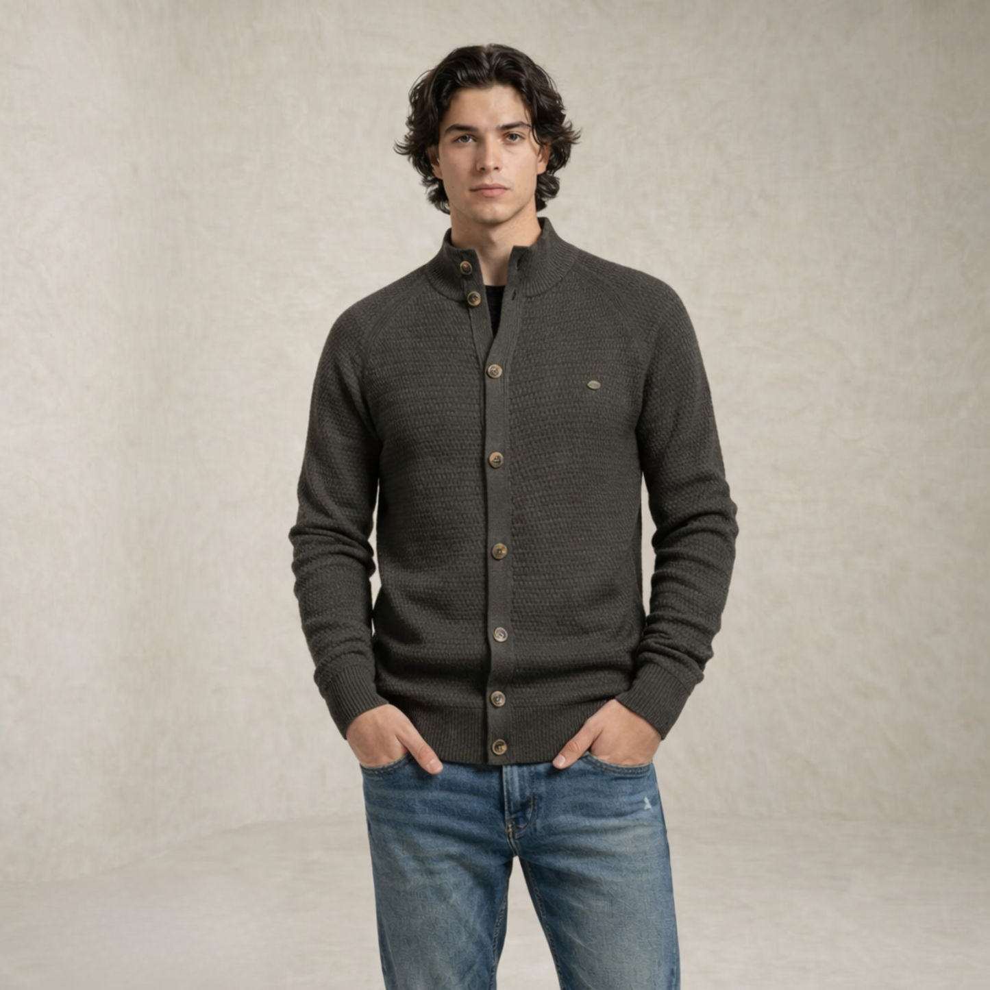 Jack | Mock Neck Buttoned Sweater
