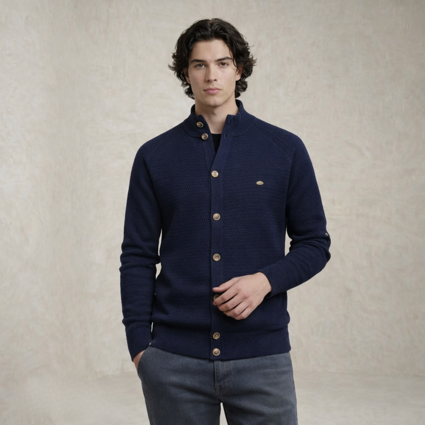 Jack | Mock Neck Buttoned Sweater