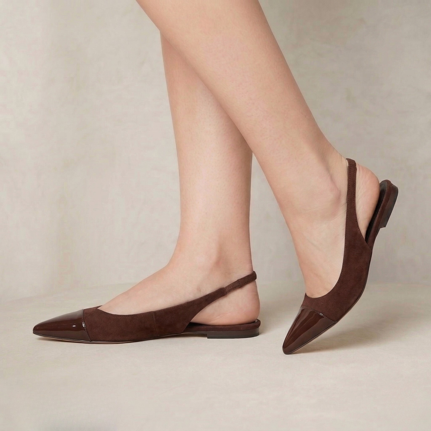 Kalista | Pointed-Toe Genuine Leather Slingbacks