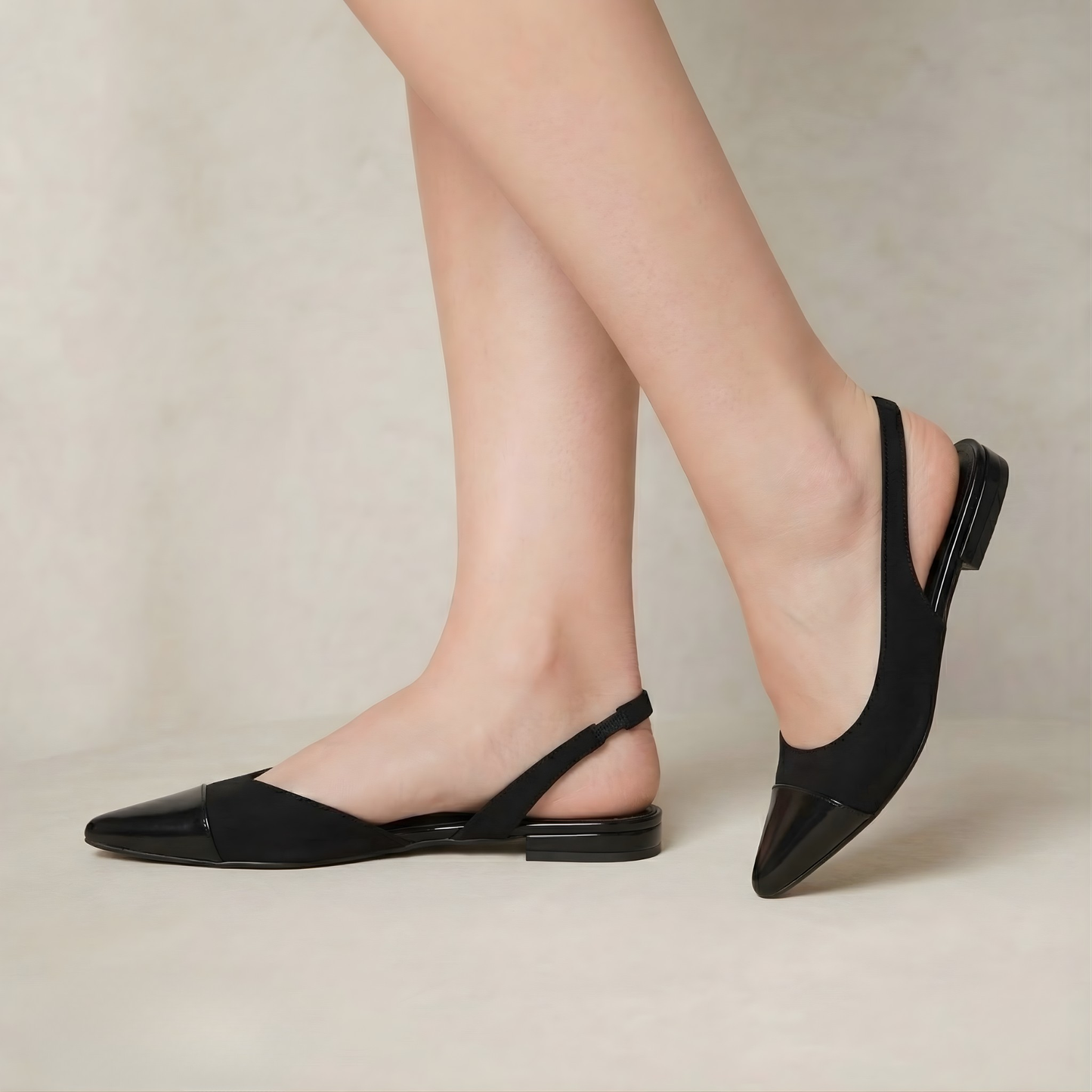 Kalista | Pointed-Toe Genuine Leather Slingbacks