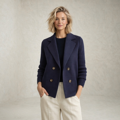 Leah | Double-Breasted Knitted Jacket