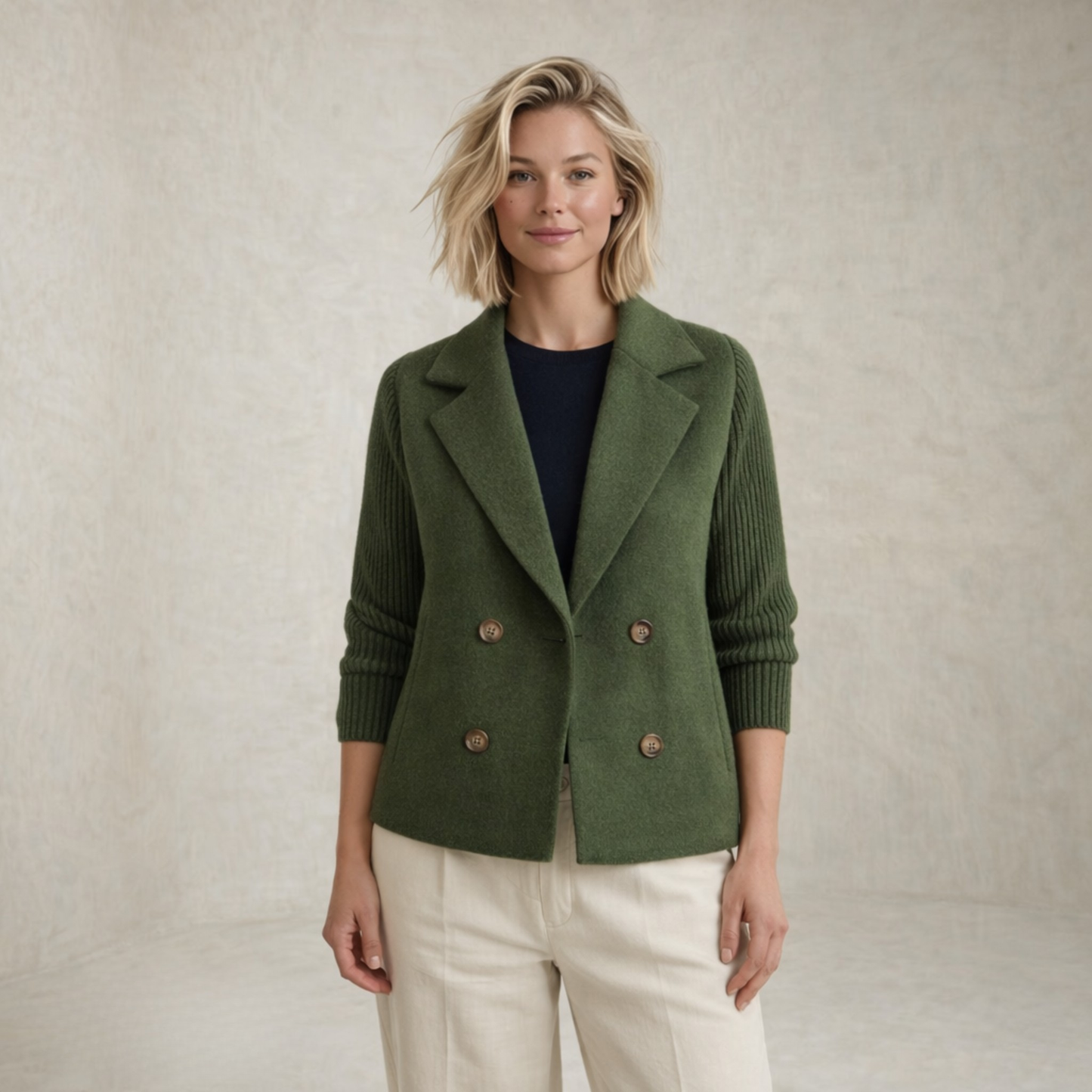 Leah | Double-Breasted Knitted Jacket