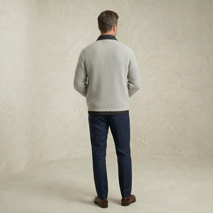Liam | Wool & Denim-Lined Cardigan Jacket