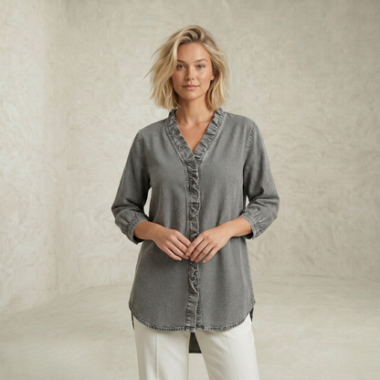 Linda | Elegant Ruffle Trim Blouse