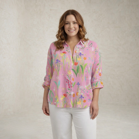 Lorraine | Spring Garden Print Floral Blouse